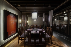 火鍋店設(shè)計布局圖,火鍋店裝飾效果圖