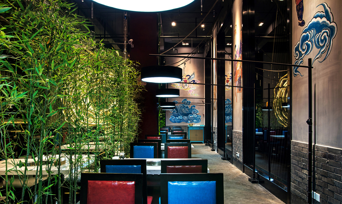 火鍋店空間設(shè)計效果圖,火鍋店空間設(shè)計布局圖