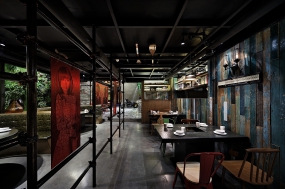火鍋店店面裝飾圖片,火鍋店店面空間設(shè)計效果圖