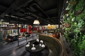 火鍋店店面空間設(shè)計布局圖, 火鍋店店面空間設(shè)計圖片