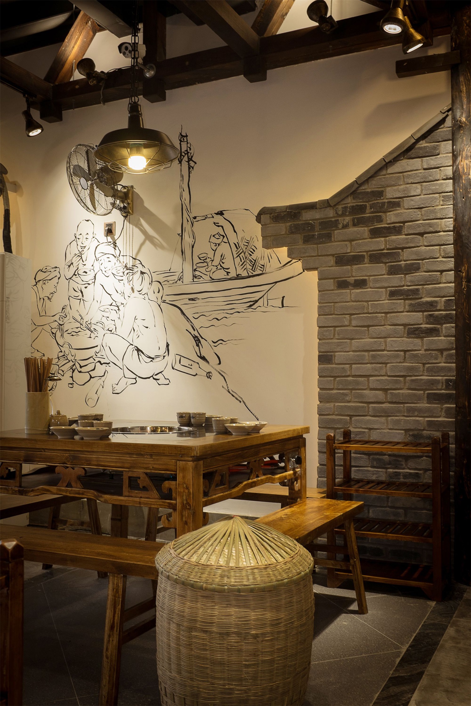 火鍋店裝飾布局圖,火鍋店裝飾實(shí)景圖