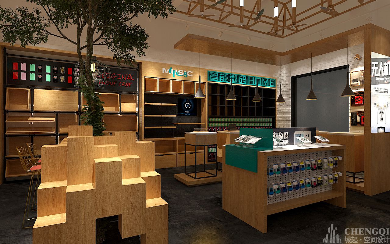 智能數碼店空間設計效果圖,智能數碼店裝飾圖片