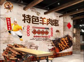 工裝墻面涂鴉裝潢效果圖