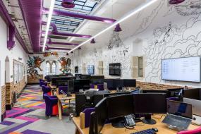 辦公室拼花地板設計裝飾效果圖