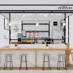 簡約風格奶茶店裝修裝潢效果圖