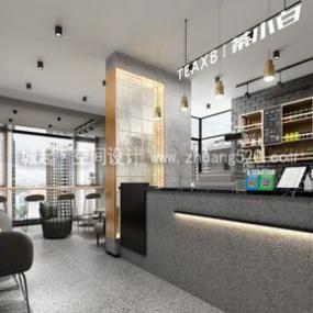 簡約風格奶茶店設(shè)計裝修效果圖片